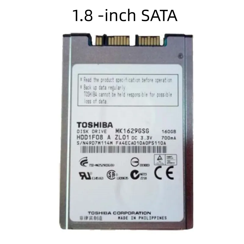 Microsata 노트북 하드 디스크, SATA 직렬 포트, 1.8 인치, 120 GB, 160 GB