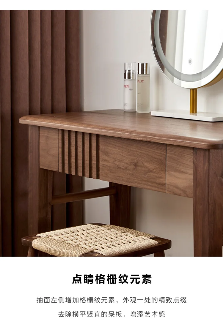 Black walnut desk solid wood bedroom desk writing table cherry wood dresser storage desk