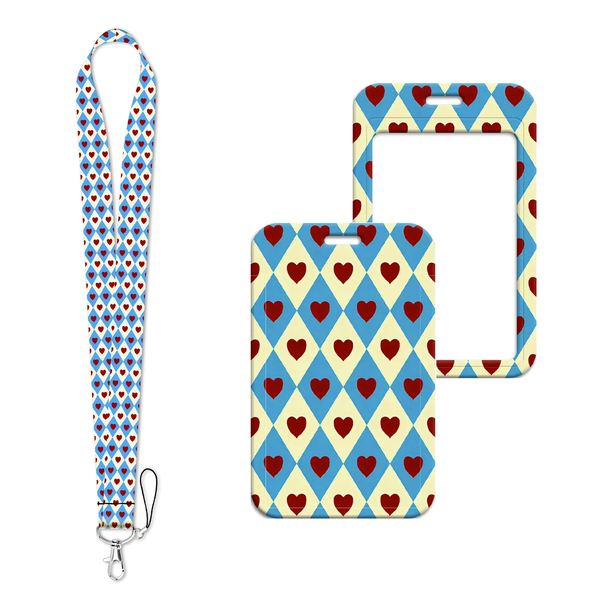 

Colorful Love Lanyard Neck Strap Keychain Blue ID Card Cover Badge Holder Mobile Phone Hang Rope Keyring Accessories Gifts