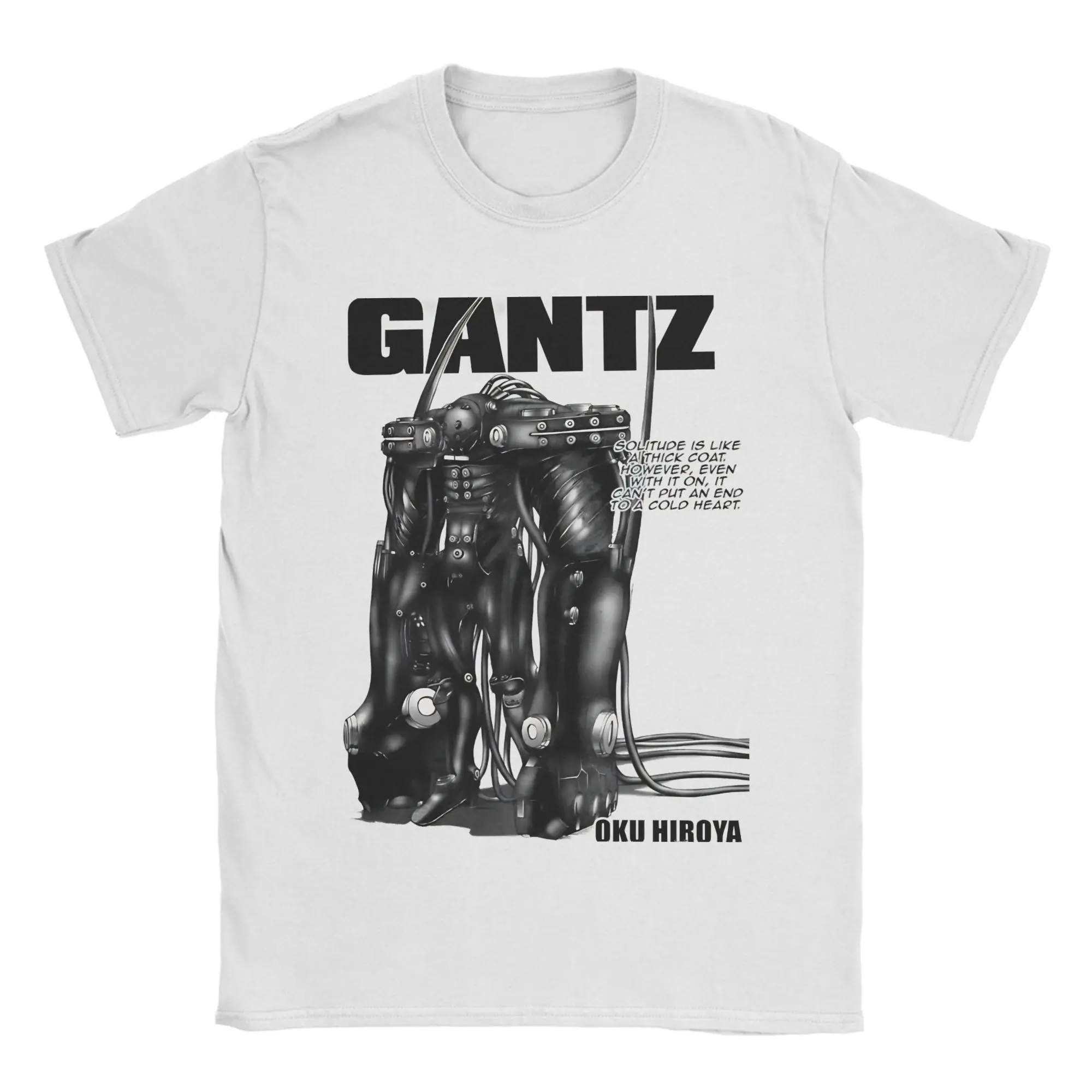 Vintage GANTZ, ANIME BLACK,WHITE and RED T-Shirts Men Crew Neck 