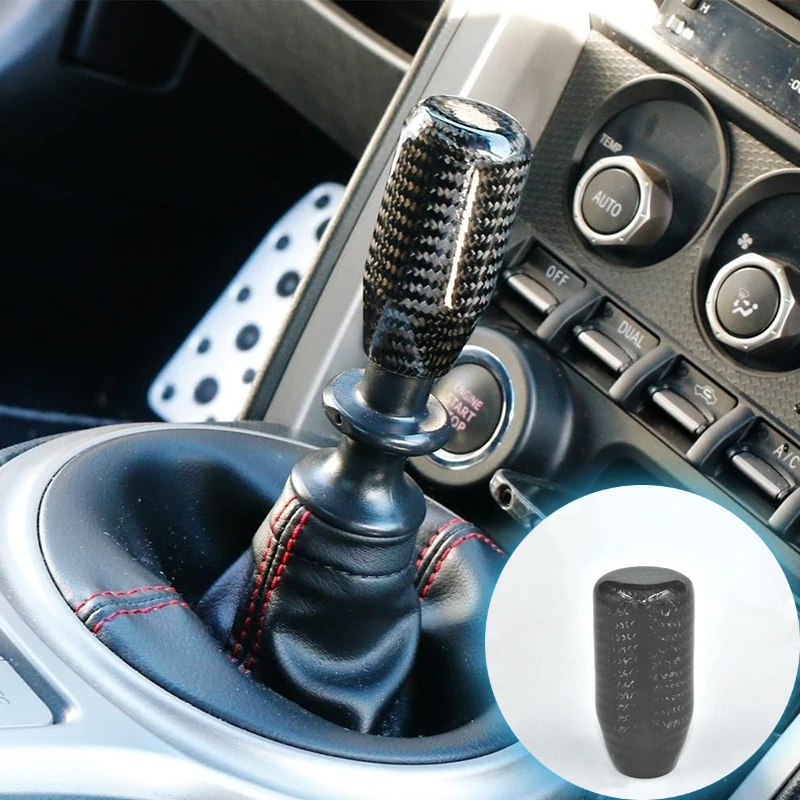 Racing Real Carbon Fiber Gear Shift Knob Knob 5th 6th Speed Handle Knob with For Converting Automatic Gear Into Manual Gear