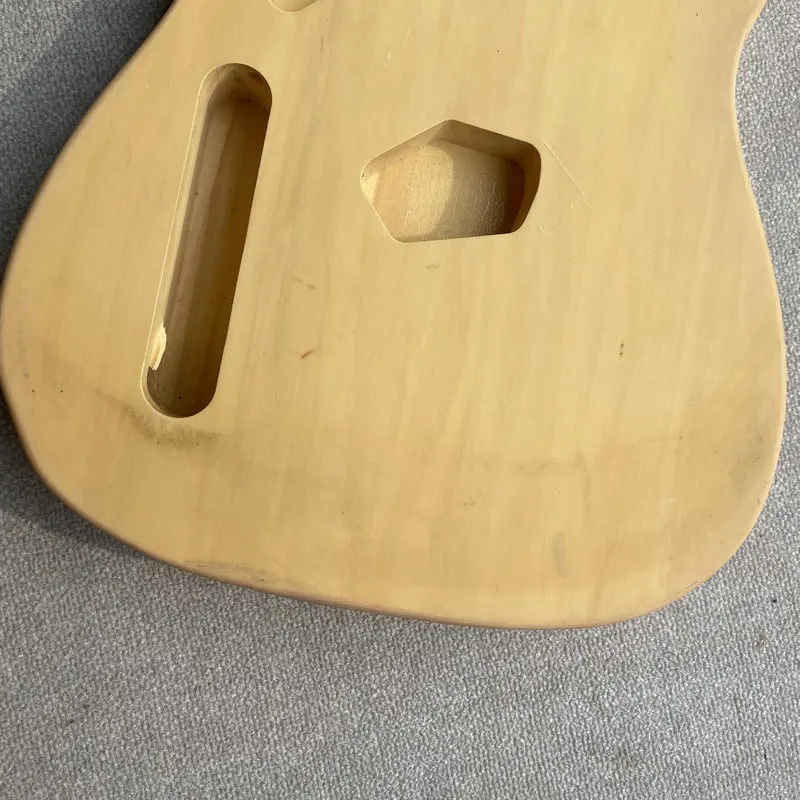 FB012 Left Hand Tele Electric Guitar Unfinished TL Guitar Body in Solid Wood Custom Bridges Standard Pickups DIY Replace Use