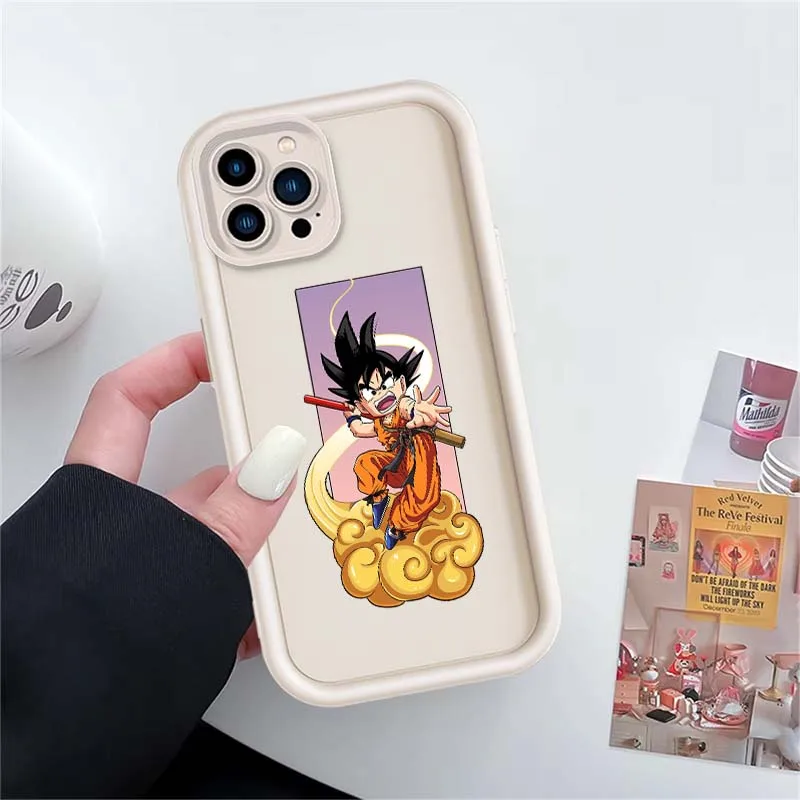 Casing Handphone Kartun Lucu D-Dragon Balls Goku Untuk Apple iPhone 17 16 15 14 13 12 11 Plus Pro Max Eye Ladder