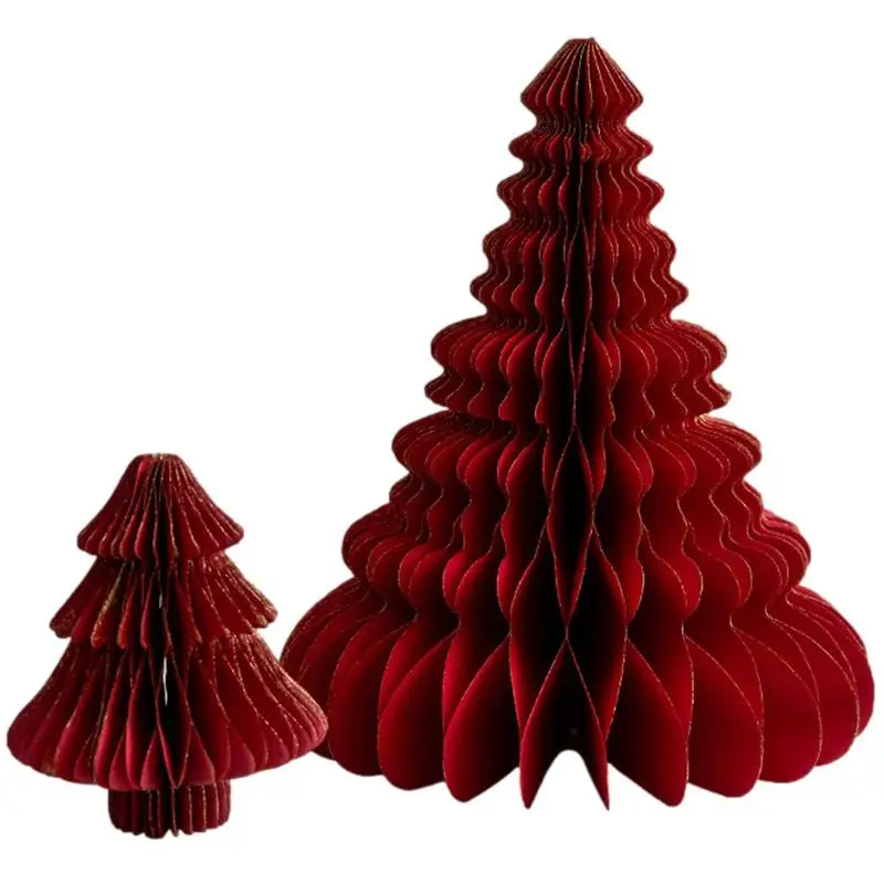 

2pcs Christmas Creative Paper Bell Honeycomb Pendant Scene Layout Merry Christmas Tree Decor For Home Xmas Ornaments