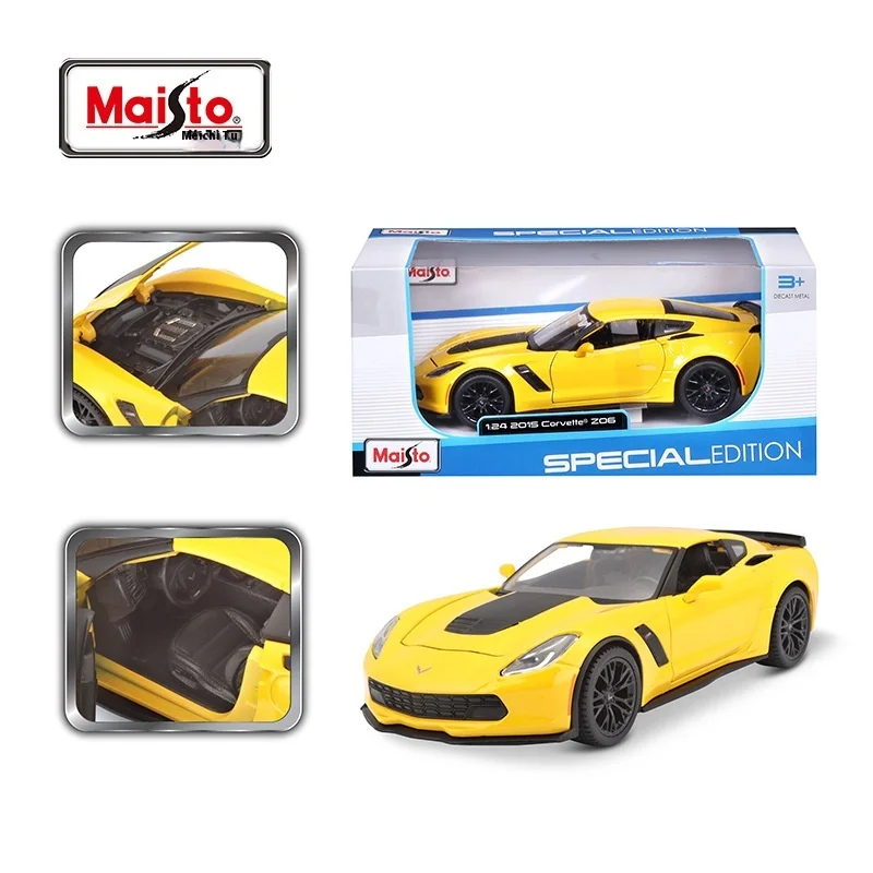 Modèle de voiture Maisto en alliage de simulation Corvette, métal, trois portes, ornements, cadeaux de collection, 1:24