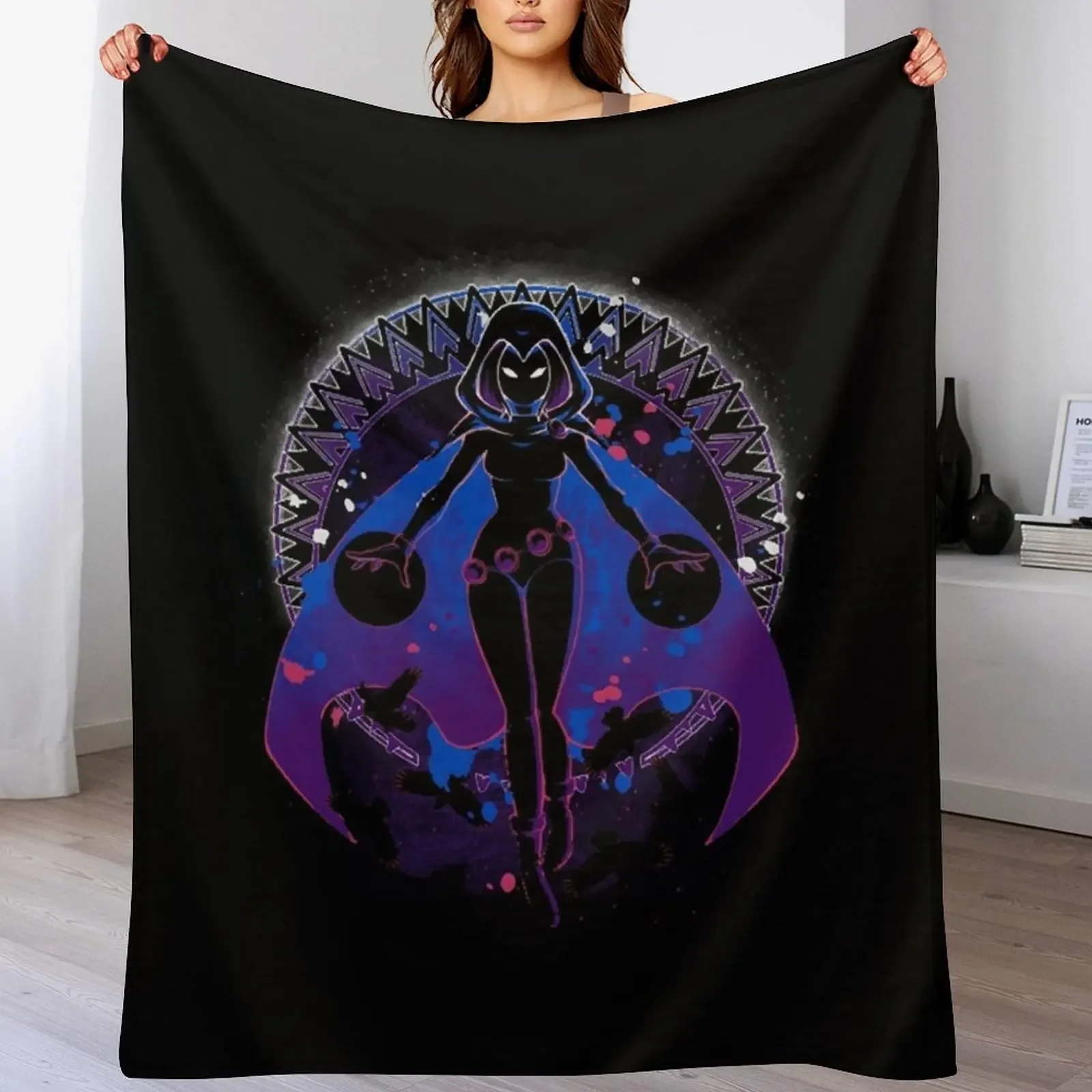 

Raven Shadow Throw Blanket Sofa Quilt Beach Decoratives Bed Fashionable Blankets