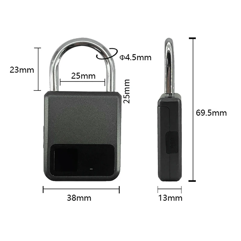 Tuya Smart Padlock 20 Number Fingerprints Locks Anti-Theft USB Charge Security Locker for Bike Gym Door Unlock Luggage Lockers