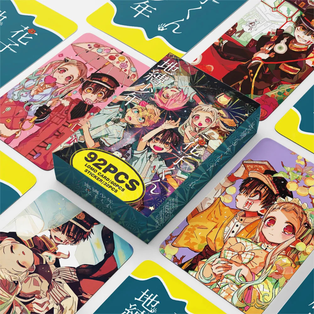 

60+32Pcs/Set Anime Toilet-bound Hanako-kun Lomo Card Mini Stickers Photocard Fans Collection Card Toy Gift ﻿