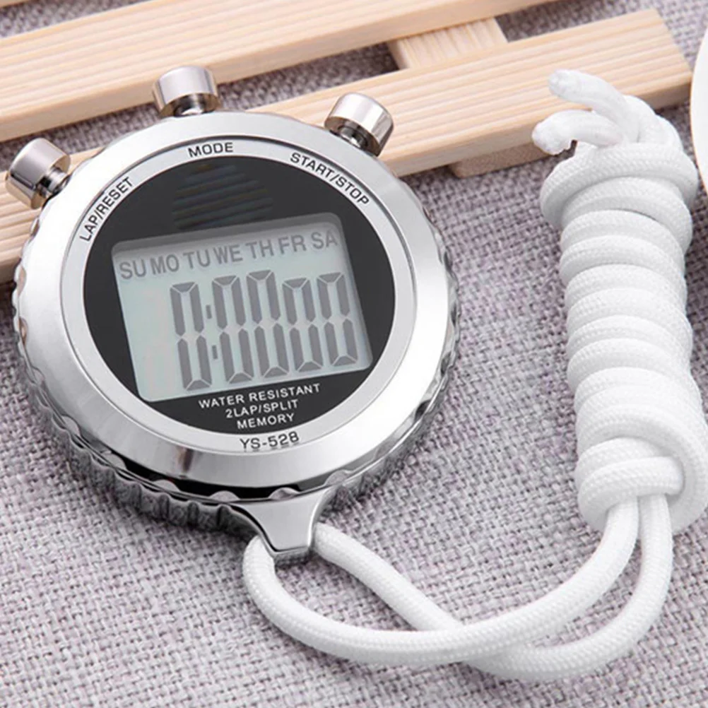 

Digital Timer Movement Sports Stopwatch Multi-Function Electronic Timer Time Record Device for School Sports Game Silver