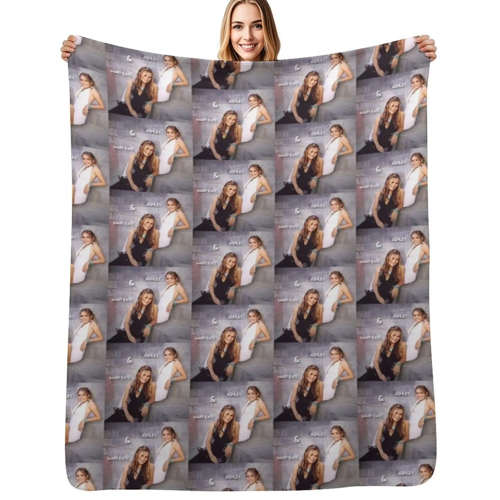 Mary Kate and Ashley olsen cute Throw Blanket Cozy Light Blanket for Travel Camping Picnic