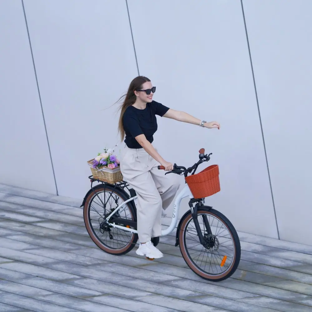 2024 NEW DYU C6 PRO Electric City Bicycle Steel Frame Hidden Lithium Battery Cheap Electric Road Bike