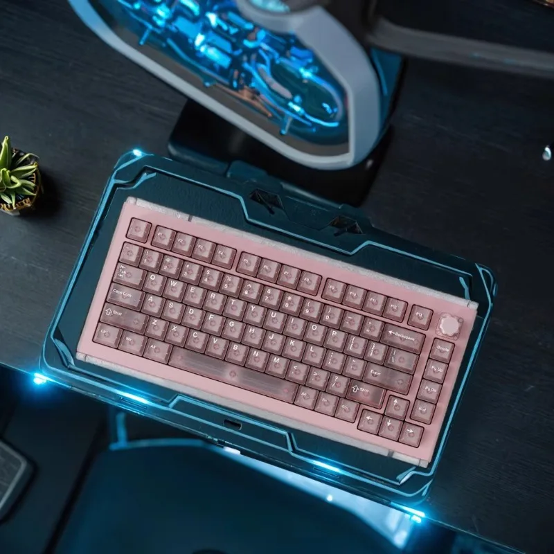 A75 Master Champagne Pink Aluminum Alloy Glass Inlay Mechanical Keyboard-Magnetic QIAN Switch RGB Gaming Keyboard