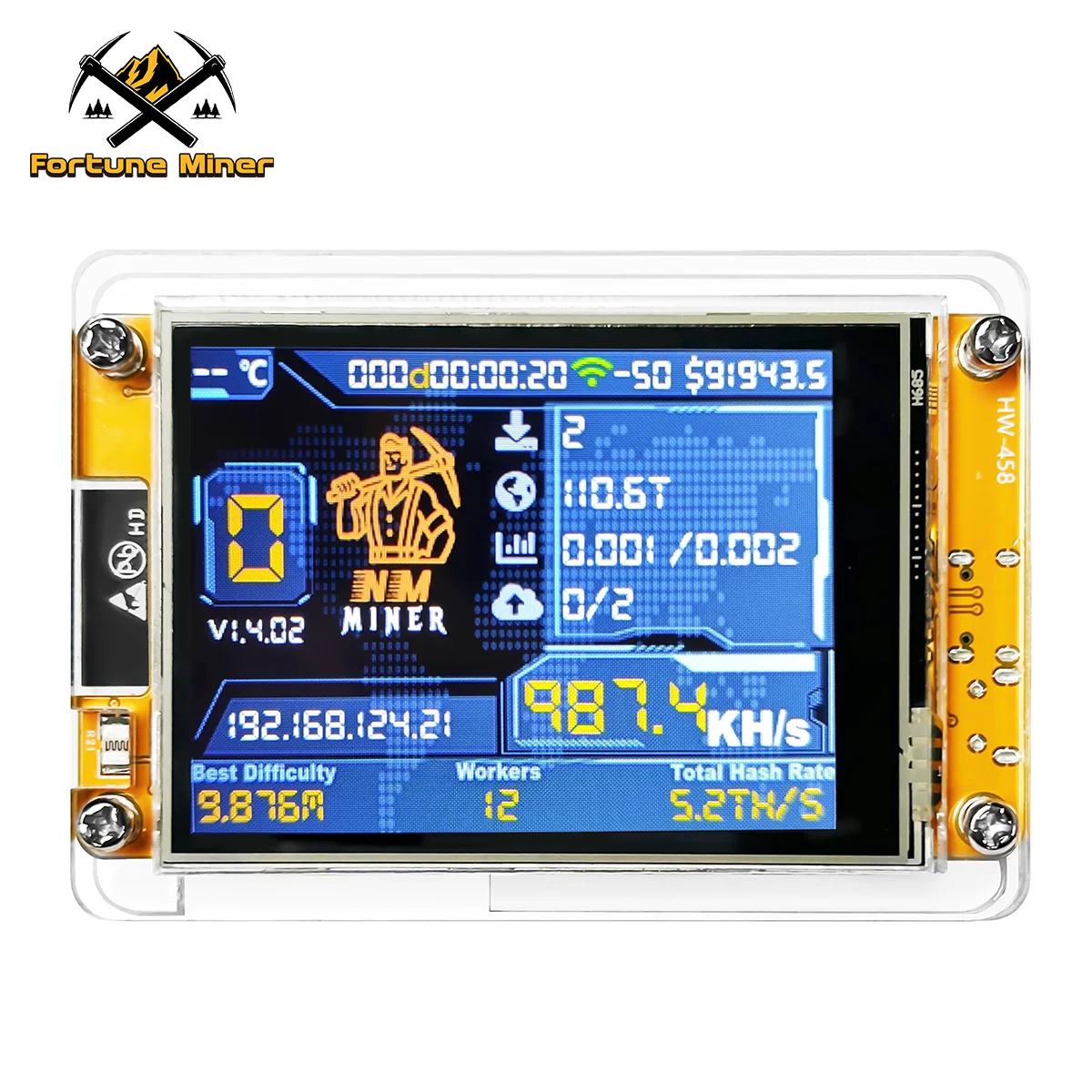 

Lucky Miner NMMiner NerdMiner V2 CYD Hashrate 980KH/s Solo Lottery Bitcoin Machine Crypto Miner ESP32 For Home Office Mining