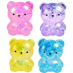 Fidget Bear Toy Squishys Glitter Gummy Bear Needohs Small Cute Animal Anti Stress Fidget Splat Decompressions Vent Squeeze Toy