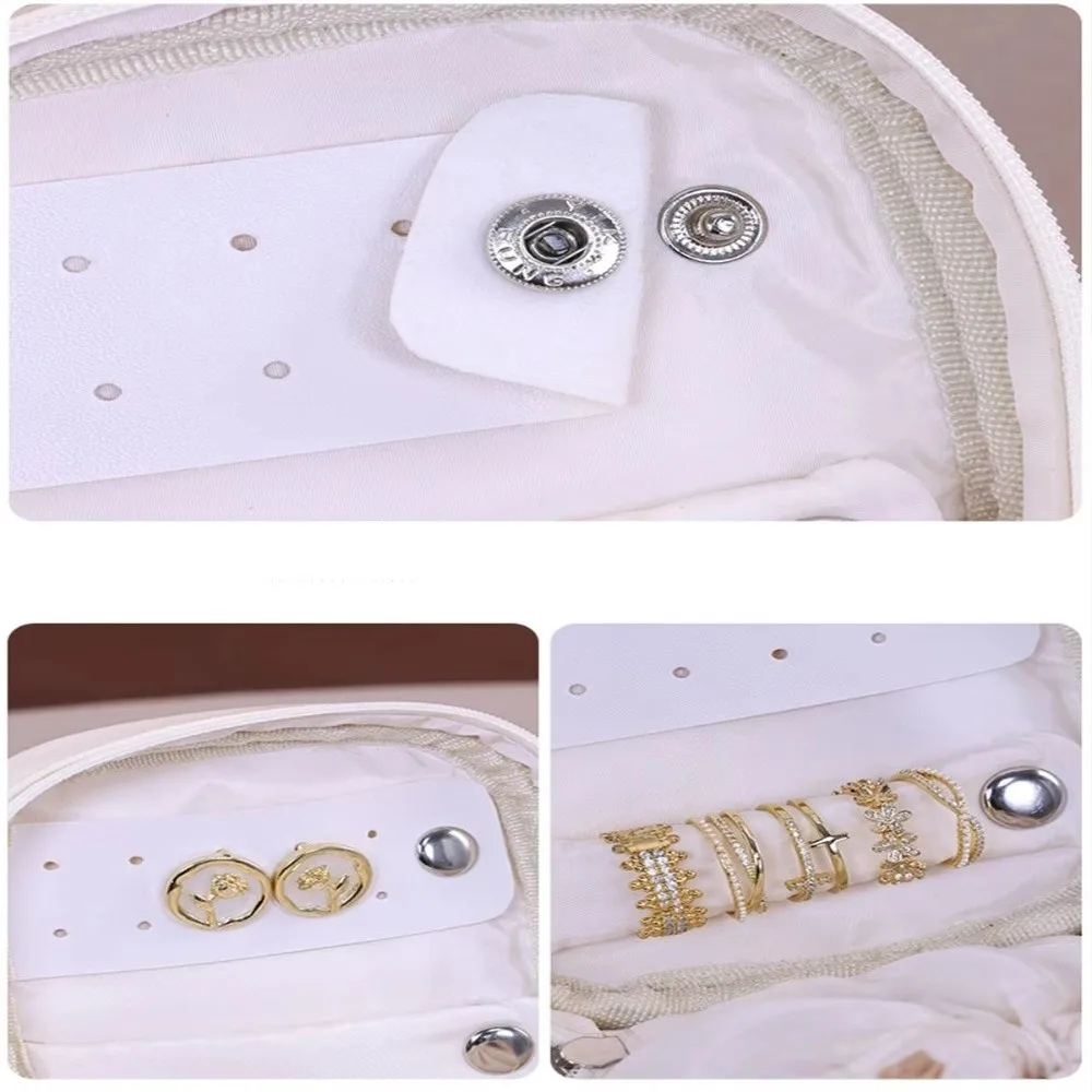 New Portable PU Jewelry Box Small Liner Bag Drawstring Travel Earrings and Rings Organizer Light Lipstick Bag Mini Cosmetic Bag