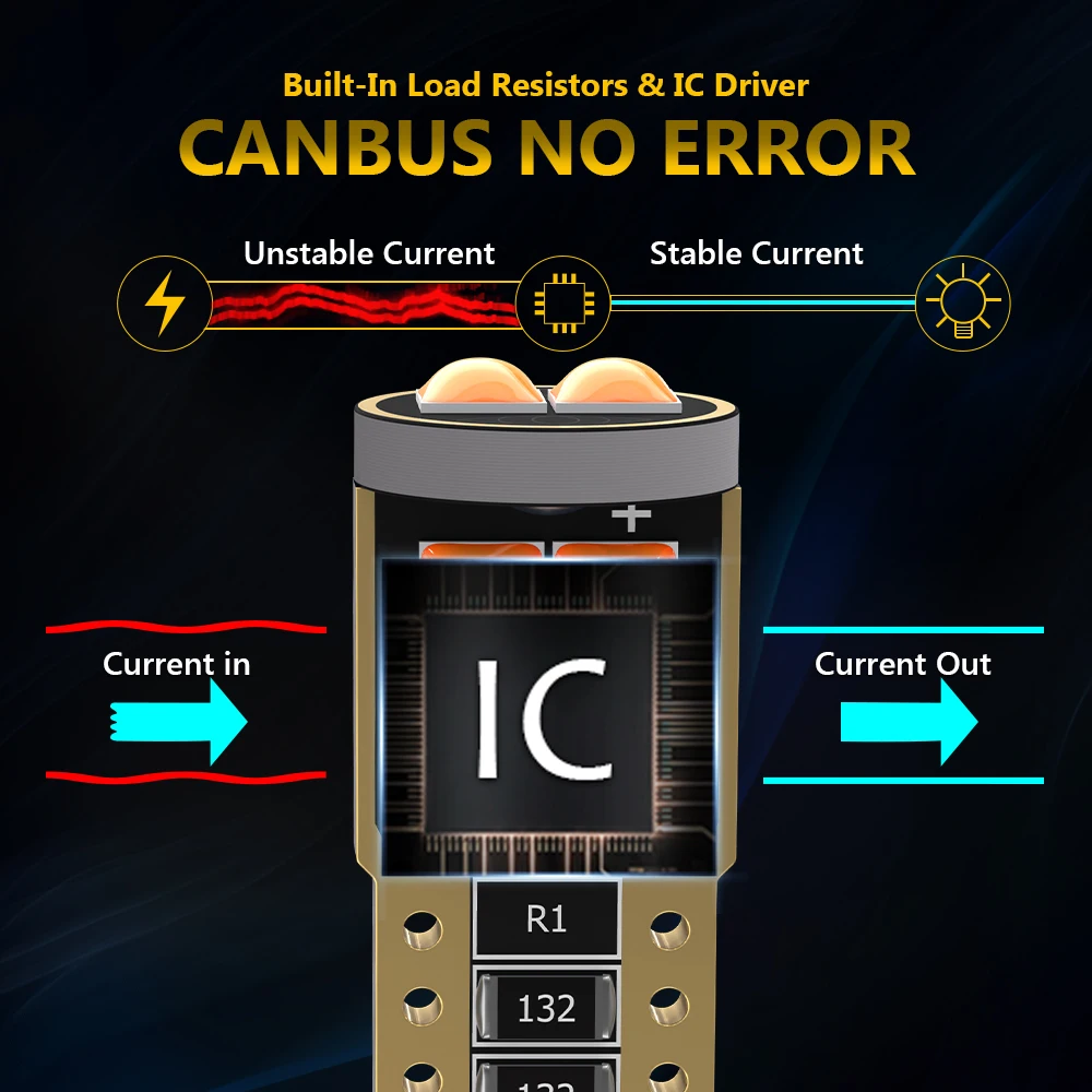 Светодиодные лампы T10 W5W, 2 шт., Canbus, без ошибок, 194, 168, светодиод 6SMD 3030, суперъярсветильник свет салона автомобиля, номерной знак, сигнальная лампа, 12 В, белый