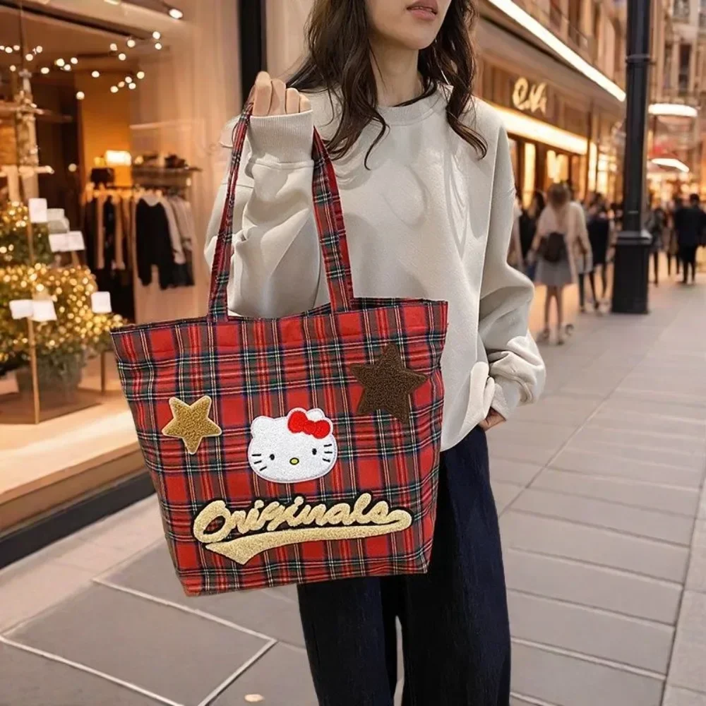 

Sweet Hello Kitty Single Shoulder Bag Cute Cartoon Sweet New Large Capacity Tote Bag Commuting Travel Bag Gifts for Girls