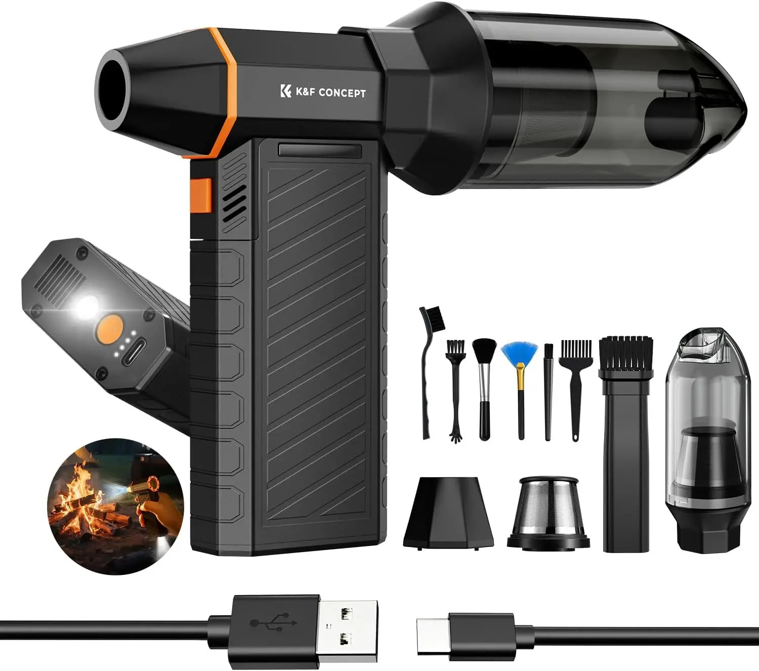 2-in-1 Magnetic Air Duster & Vacuum Cleaner, 300000RPM, Rechargeable, for Home and Outdoor Cleaning