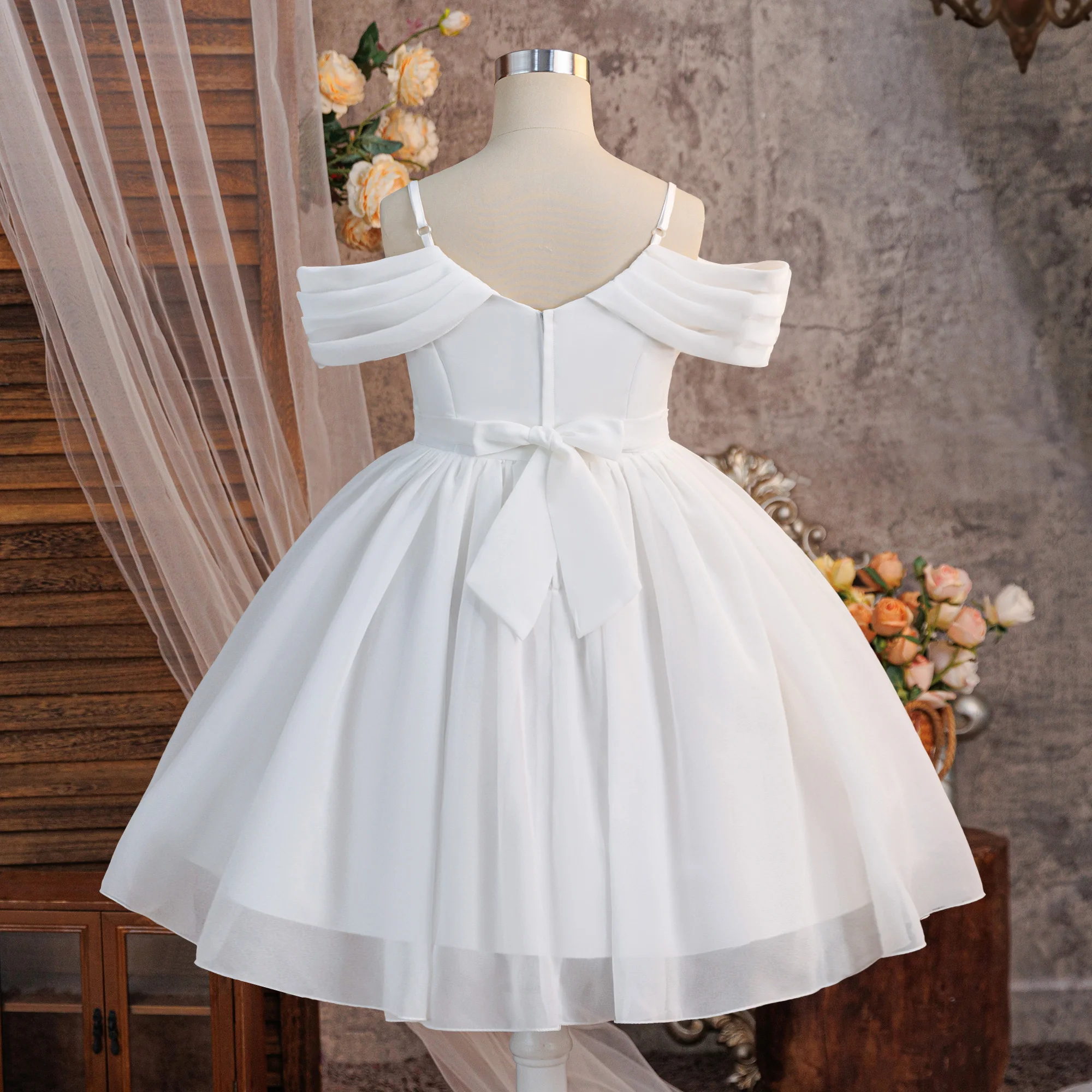 Elegant Baptism Bridesmaids Party Girls Dresses Formal Wedding Princess Prom Dress for Girl Birthday Graduation Evening Costumes