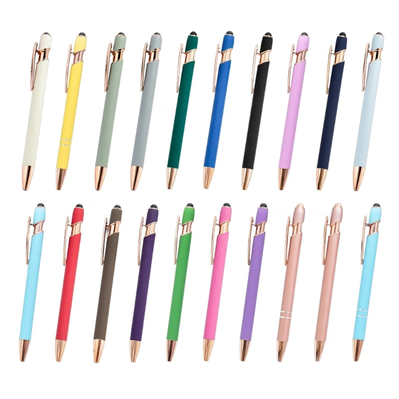 20Pcs Retractable Ballpoint Pen Business Signing Pen Smooth to Write for Hotel