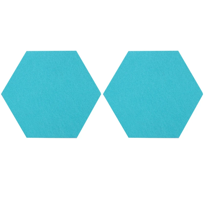 10Pcs/Set Hexagon Felt Board Hexagonal Felt Wall Sticker 3D Decorative Home Message Board Room Baseboard Blue Series