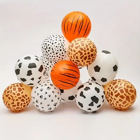 Jungle Safari Latex Balloons, 10 Pcs 12 Inch Animal Print Balloons Deer Paw Print Tiger Zebra Leopard Dog paws bear pawsfor Baby