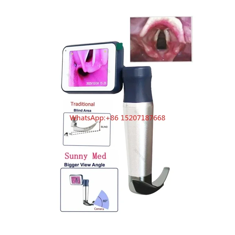 

visual laryngoscope tracheal intubation usb video medical handheld stainless steel blades laryngoscop