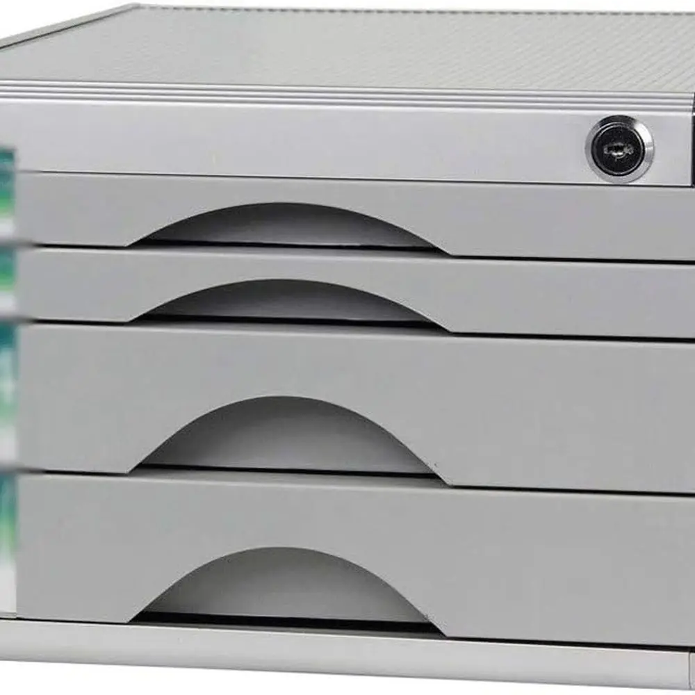 

Надежный многослойный настольный органайзер для файлов с выдвижными ящиками и паролем для офисного использования