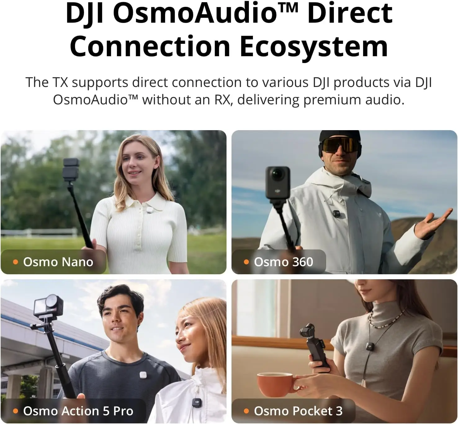 Refurbished Used DJI Mic 2 Transmitter Wireless Bluetooth Microphone with Intelligent Noise Cancelling 14-Hour Internal Recording 6-Hour Battery Magnetic Attachment for Vlogs view 5