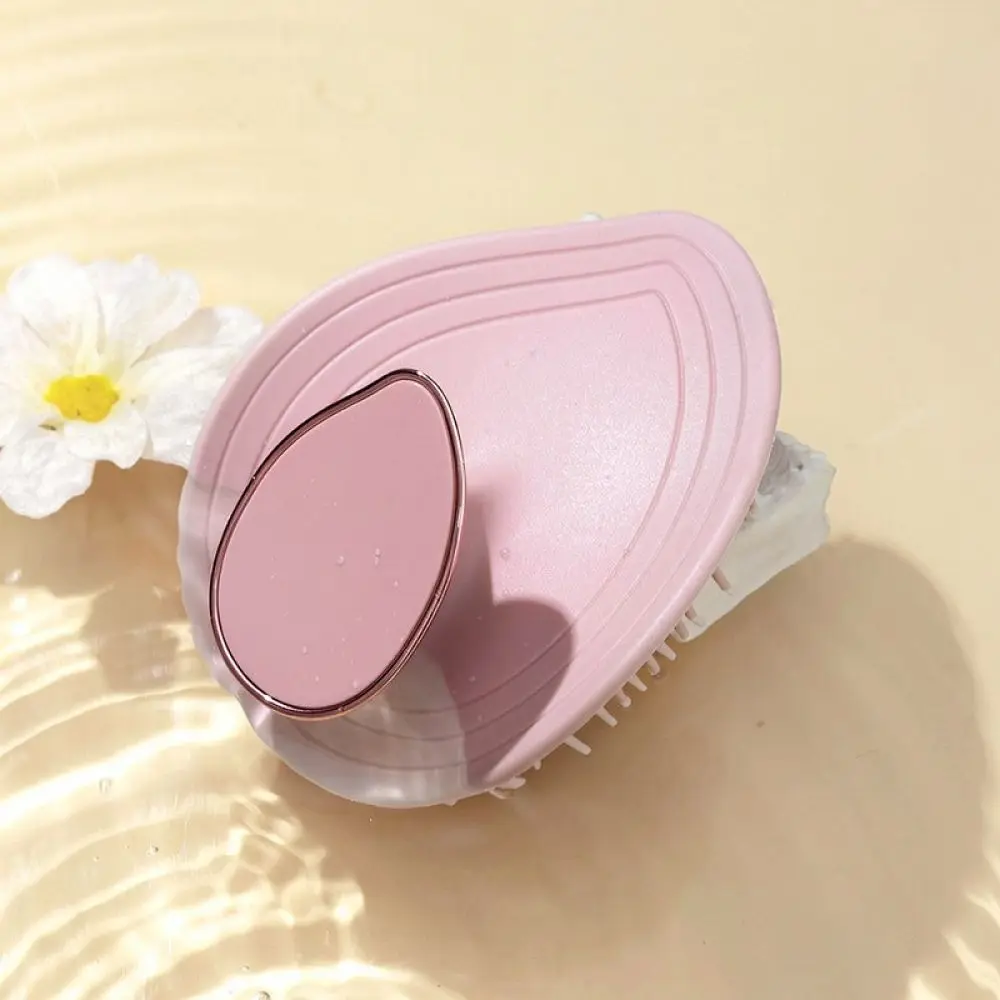 Hair Scalp Massage Brush Leaf Pattern Hard Tooth Comb Deep Cleaning Shampoo Scrubber For Dandruff Removal Tool