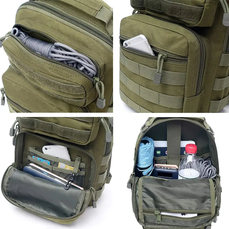 Tactical Outdoor Messenger Bag Mens Solid Color Wear-resistant Hiking Travel Backpack Male Multifunctional Tactical Chest Bag