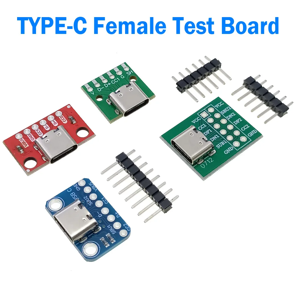 Type-C Connector Socket TYPE-C Female Test Board USB 3.1 16Pin to 2.54 High Current Power Adapter Board Module for Arduino