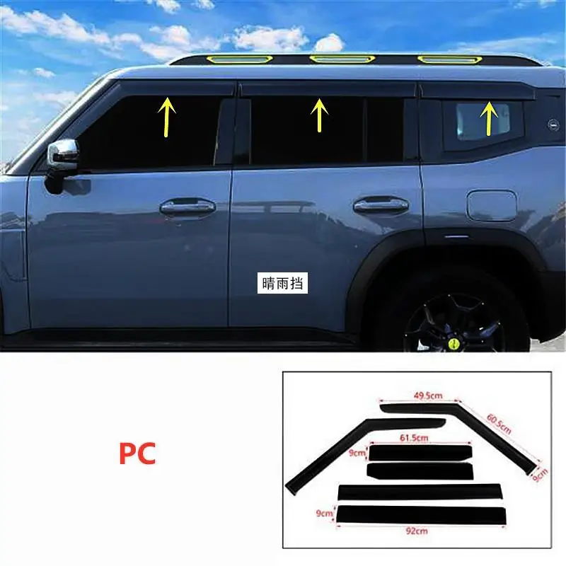 Window Visor Sun Rain Wind Deflector Awning Shield Vent Guard Shade Cover For Chery Jetour Traveler 2023 + Car Style Accessories