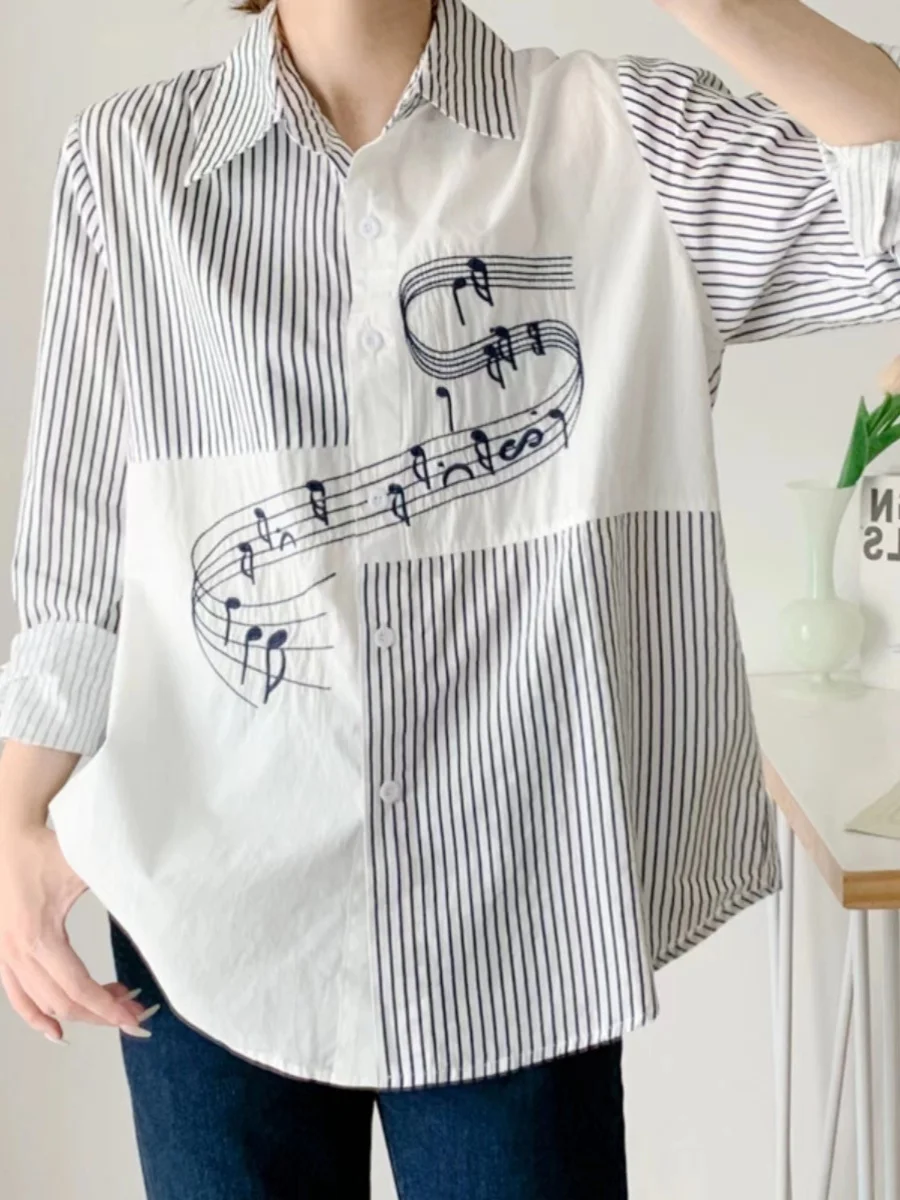 

Hong Kong Sle Striped irt Jaet Women's Long Sve Sun Protection Cotton Spring Summer Design Unique Pure Cotton Top