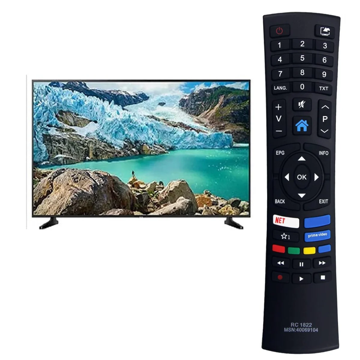 ABAN RC1822 Remplacer la télécommande pour la télécommande Bush TV