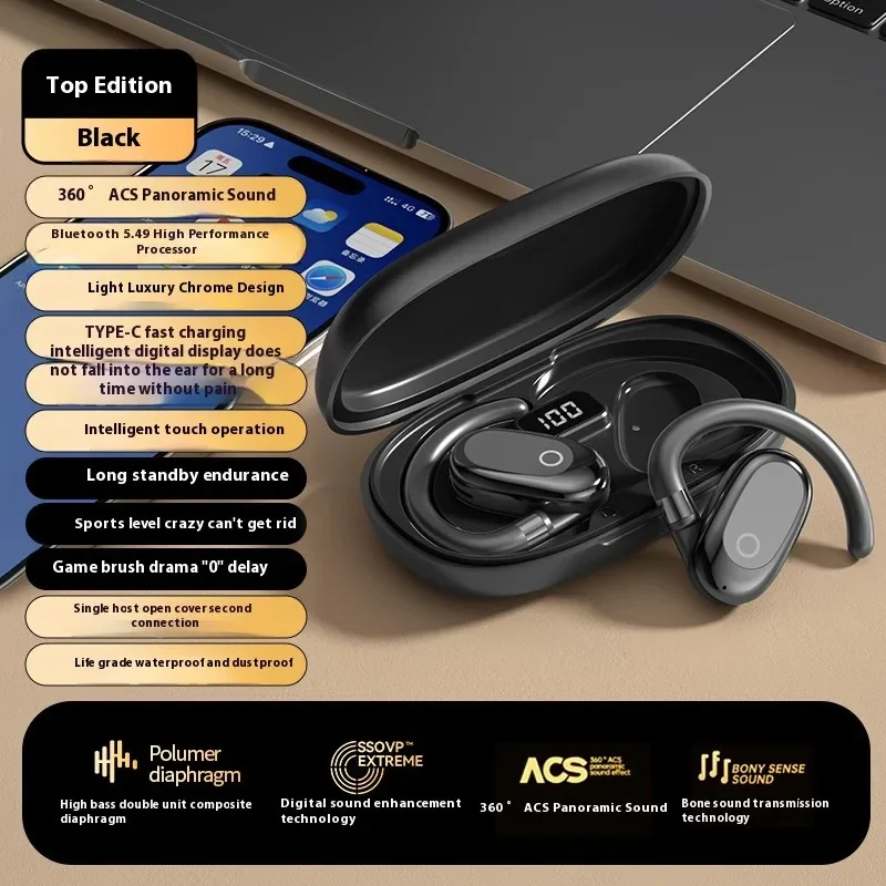 Hot selling 360 degree rotating hanging ear wireless Bluetooth earphones with open noise reduction and high sound quality