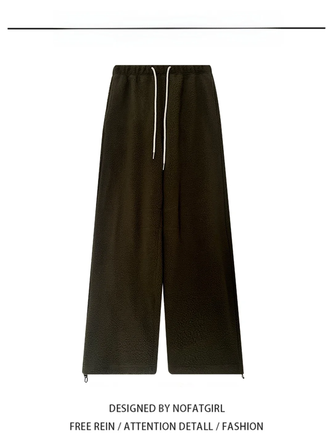 

Thickened Fleece Women's Sports Pants High Waist Wide Leg Casual Autumn Winter Warm Trousers Korean Style Commute Fashion