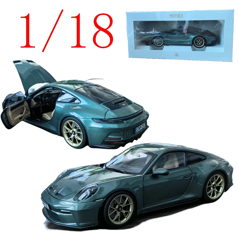 

NOREV, литая под давлением модель автомобиля Porsche из сплава в масштабе 1/18, Porsche 911 GT3 2021, зеленые игровые транспортные средства, игрушки для мальчиков, подарок, оригинальная коробка