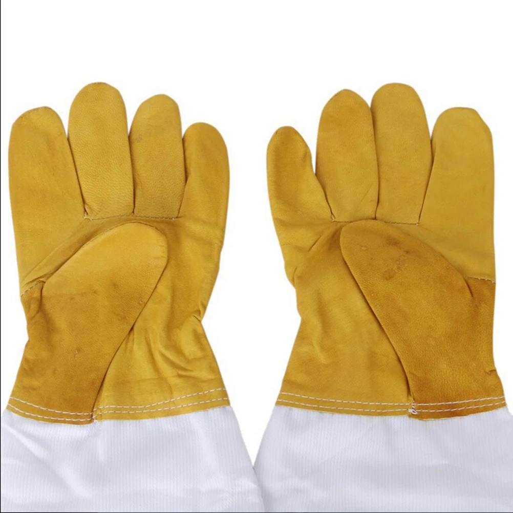 Guantes de apicultor de piel de cabra, manguitos largos con ventilación, 1 par