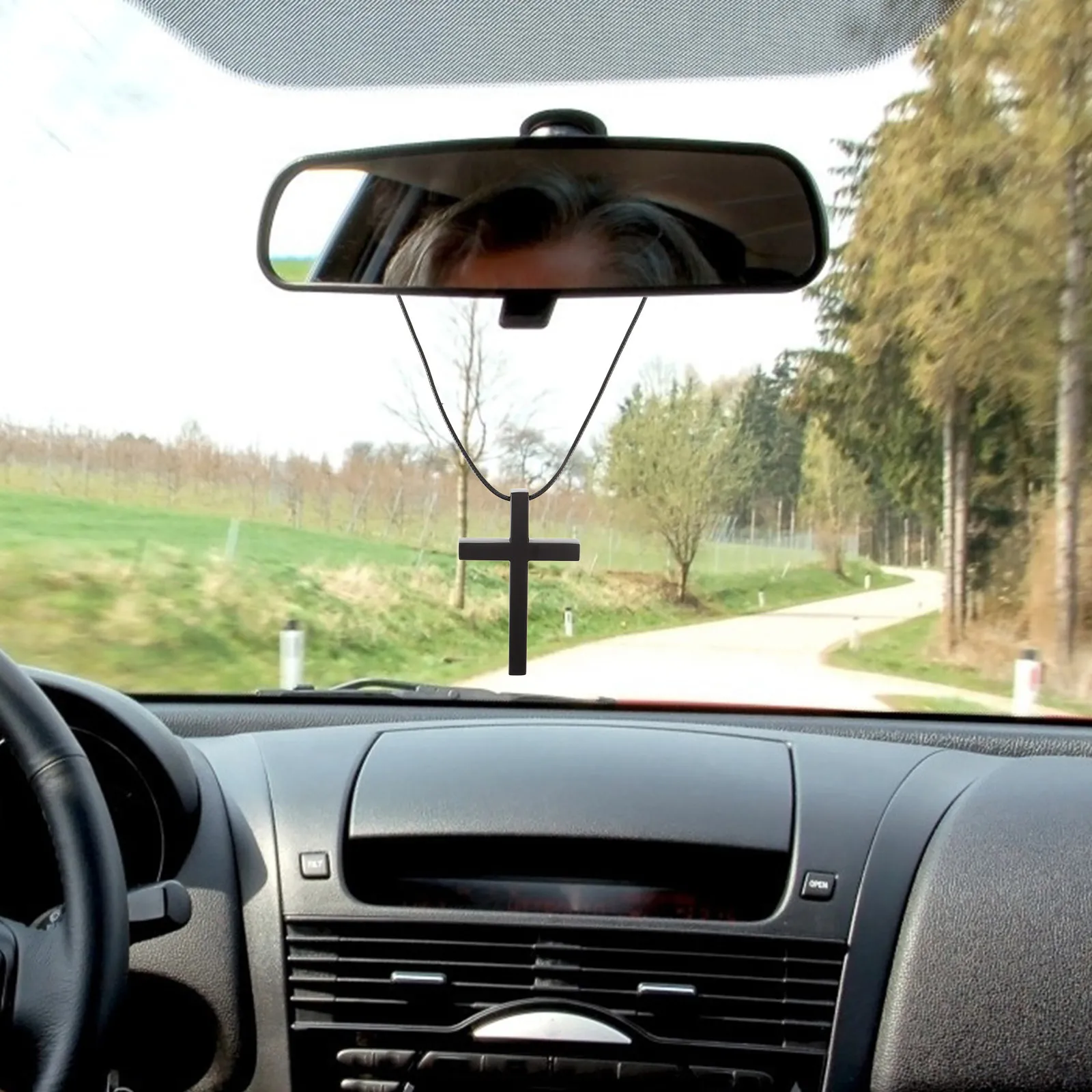 

Car Hanging Pendant Adjustable Metal Rearview Mirror Charm for Car Interior Decoration Stylish Lightweight Ornament Auto