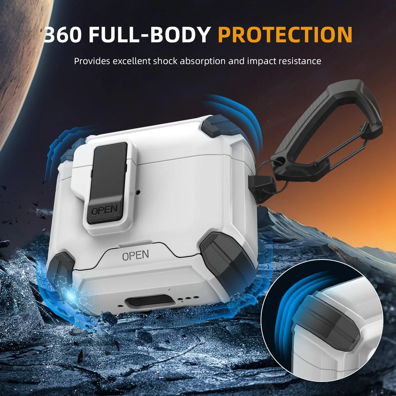 for Apple Airpods Pro 3 Case (2025 New) For Airpods Pro 3 Secure Lock Case Cover with Cleaning Kit & Keychain For Airpods Pro 3