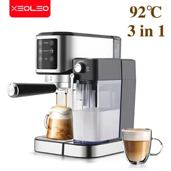 XEOLEO 3 w 1 Półautomatyczny ekspres do kawy Espresso Cappuccino Latte Spieniacz mleczny Kawa mielona Ekspres do cappuccino Cafeteria 20Bar