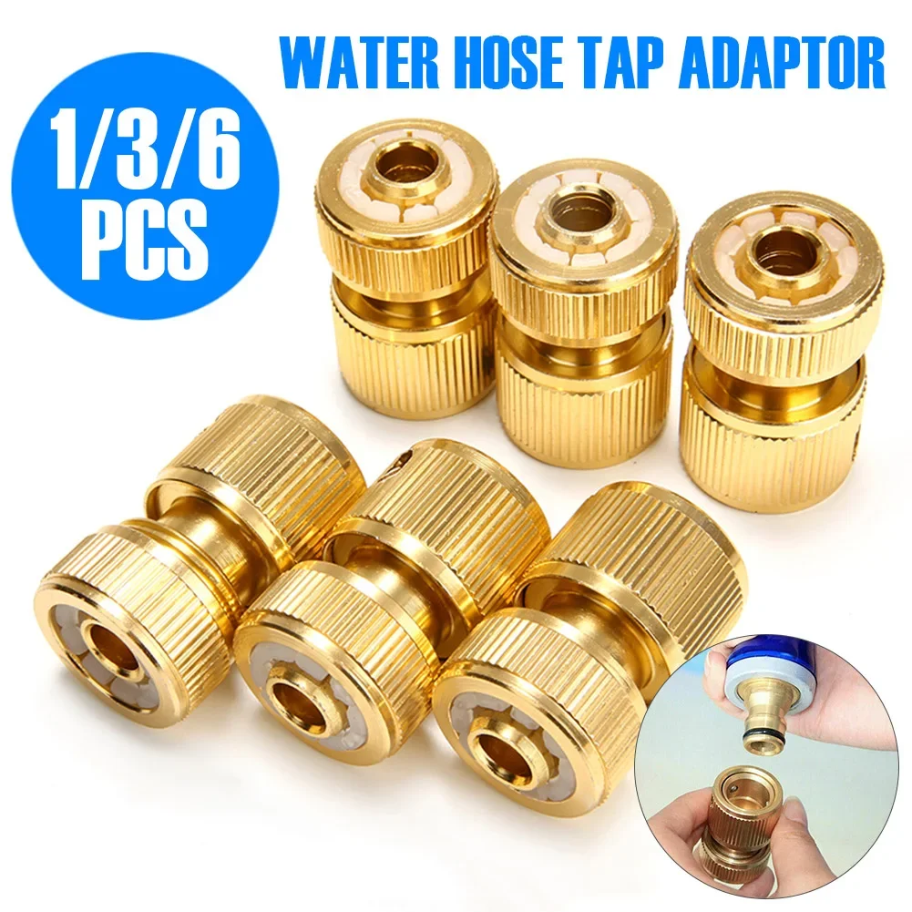 Brass-Coated Hose Adapter, 1/2'' Quick Connect Swivel Connector Garden Hose Coupling Systems for Watering Irrigation