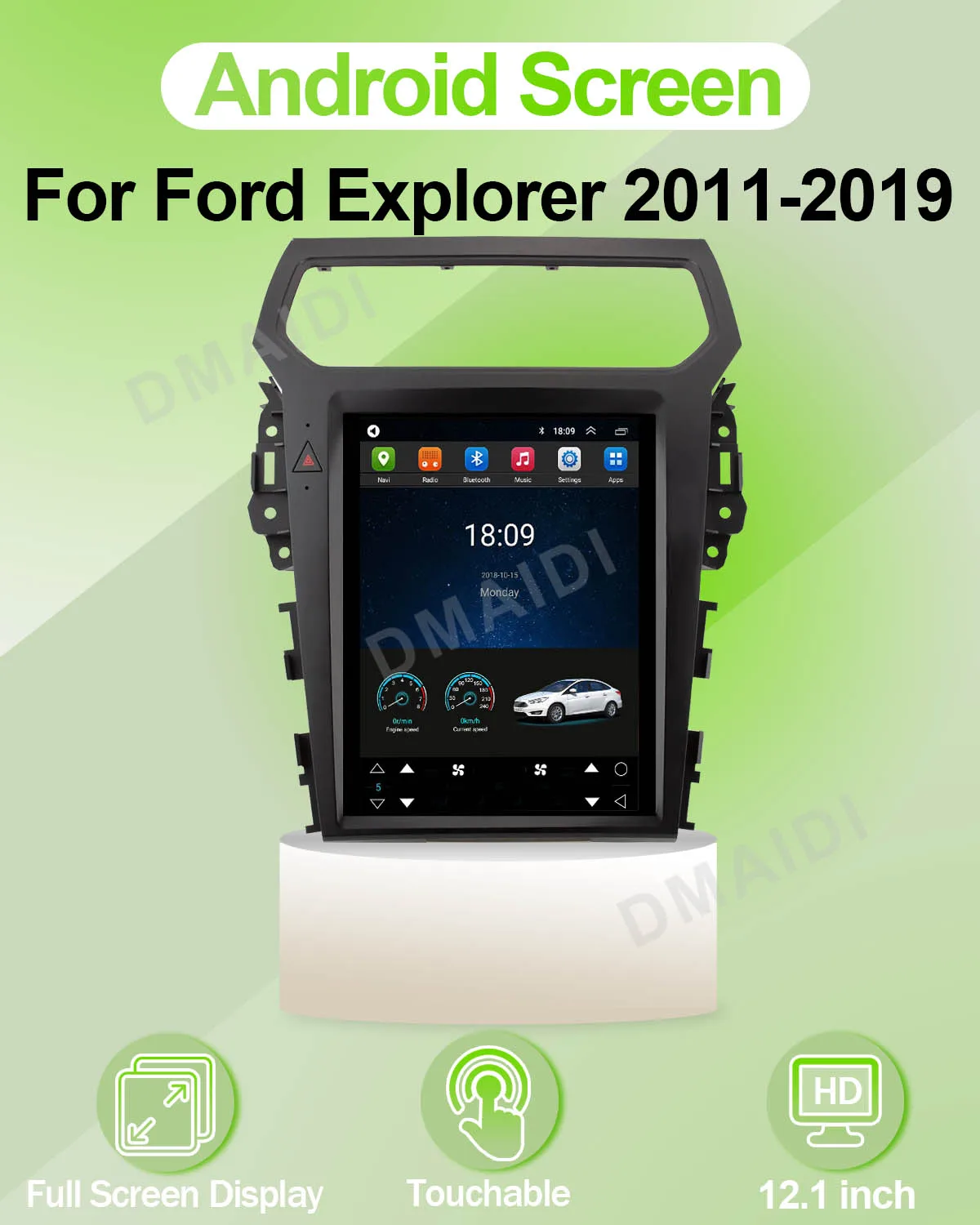 เครื่องเล่นวิทยุระบบแอนดรอยด์สำหรับรถยนต์ Ford Explorer เครื่องเล่นวิดีโอมัลติมีเดียเครื่องเล่น DVD อุปกรณ์เสริมรถยนต์ GPS