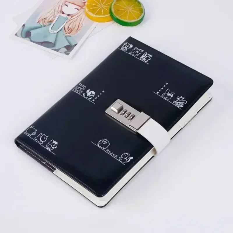 Cartoon Lock Diary Password Notebook Writing Pads Supplies Business Notepad Constellation School Office Korean Stationary Gift