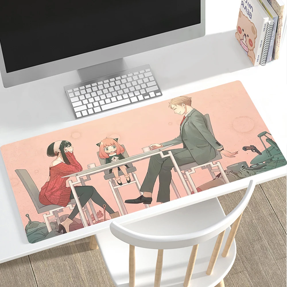 Spy X rodzina podkładka pod mysz Anime Mausepad dywan Kawaii akcesoria biurowe komputer stancjonarny klawiatura Deskmat podkładka pod mysz XXL Tapis