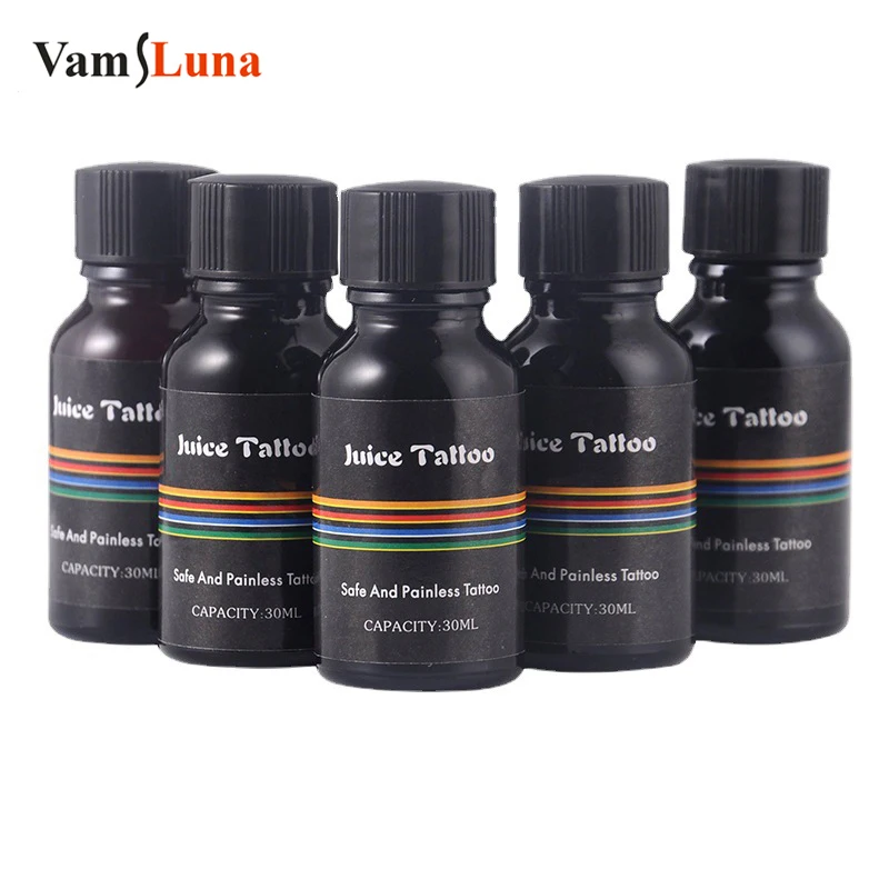 

2psc 30ML/Bottle 5 Colors Professional Tattoo Ink For Body Art Natural Plant Micropigmentation Pigment Permanent Tattoo Supplies