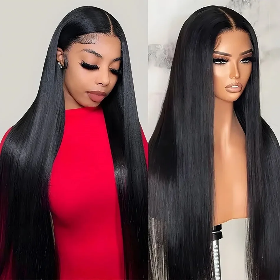 

13x6 13x4 HD Transparent Bone Straight Lace Frontal Wigs 5x5 4x4 Glueless Ready To Wear Human Hair Wig For Women 30 40 Inch