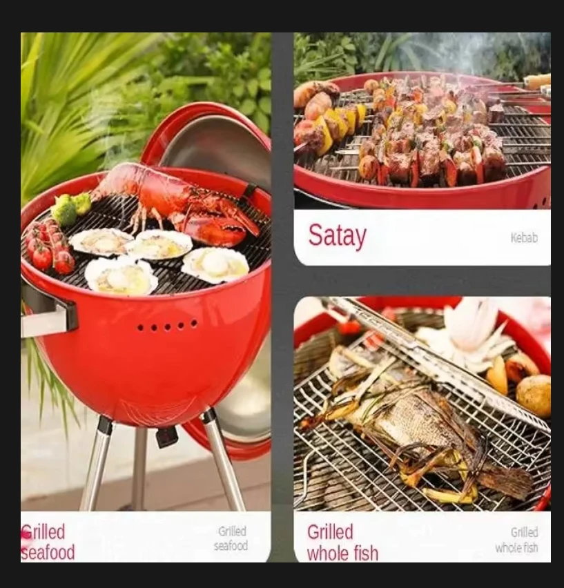 Hot Metal Grill Barbecue Rack Kitchen Barbecue Machine Gas Type 3 Burners Gas Portable Outdoor Picnic