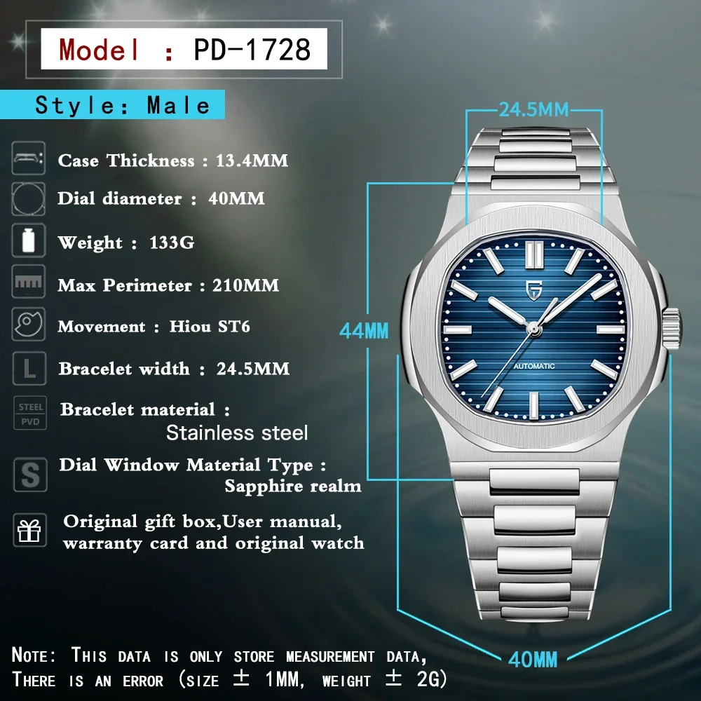 PAGANI DESIGN Automatic Mechanical Men Sports Sapphire Stainless Steel thumbnail 7